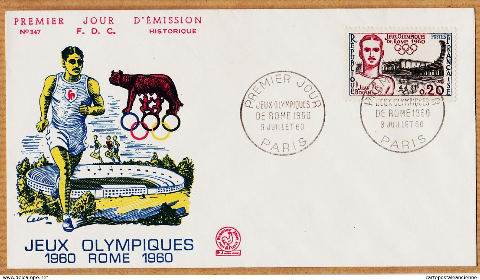 04846 / FDC JEUX OLYMPIQUES 1960 ROME Premier Jour 9 Juillet 60 PARIS N°347 Y&T 1265 - Estate 1960: Roma