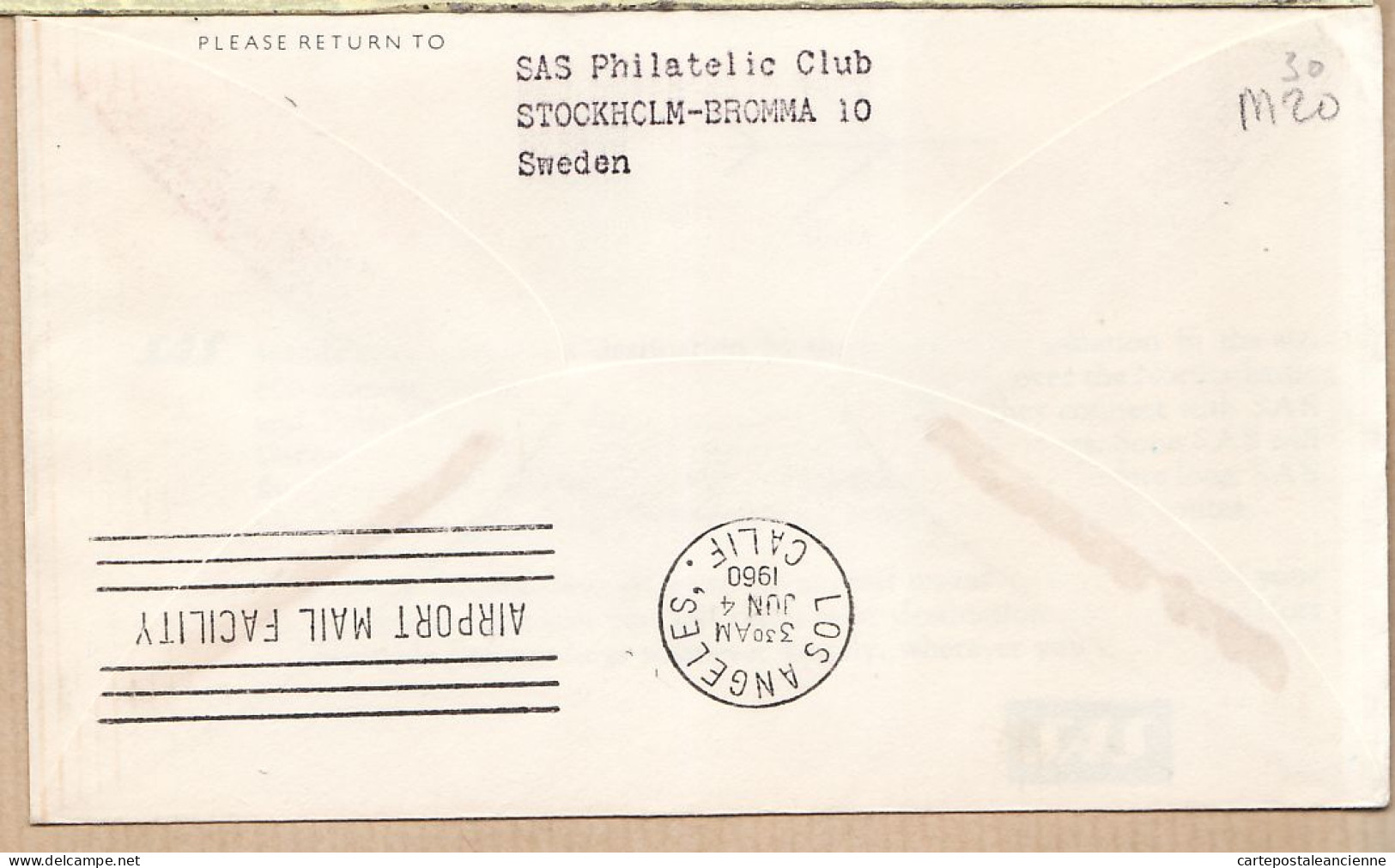 04527 / Sweden First SAS Jet Flight DC-8 DOUGLAS 03-06-1958 STOCKHOLM Scandinavia LOS-ANGELES Cpav - Cartas & Documentos