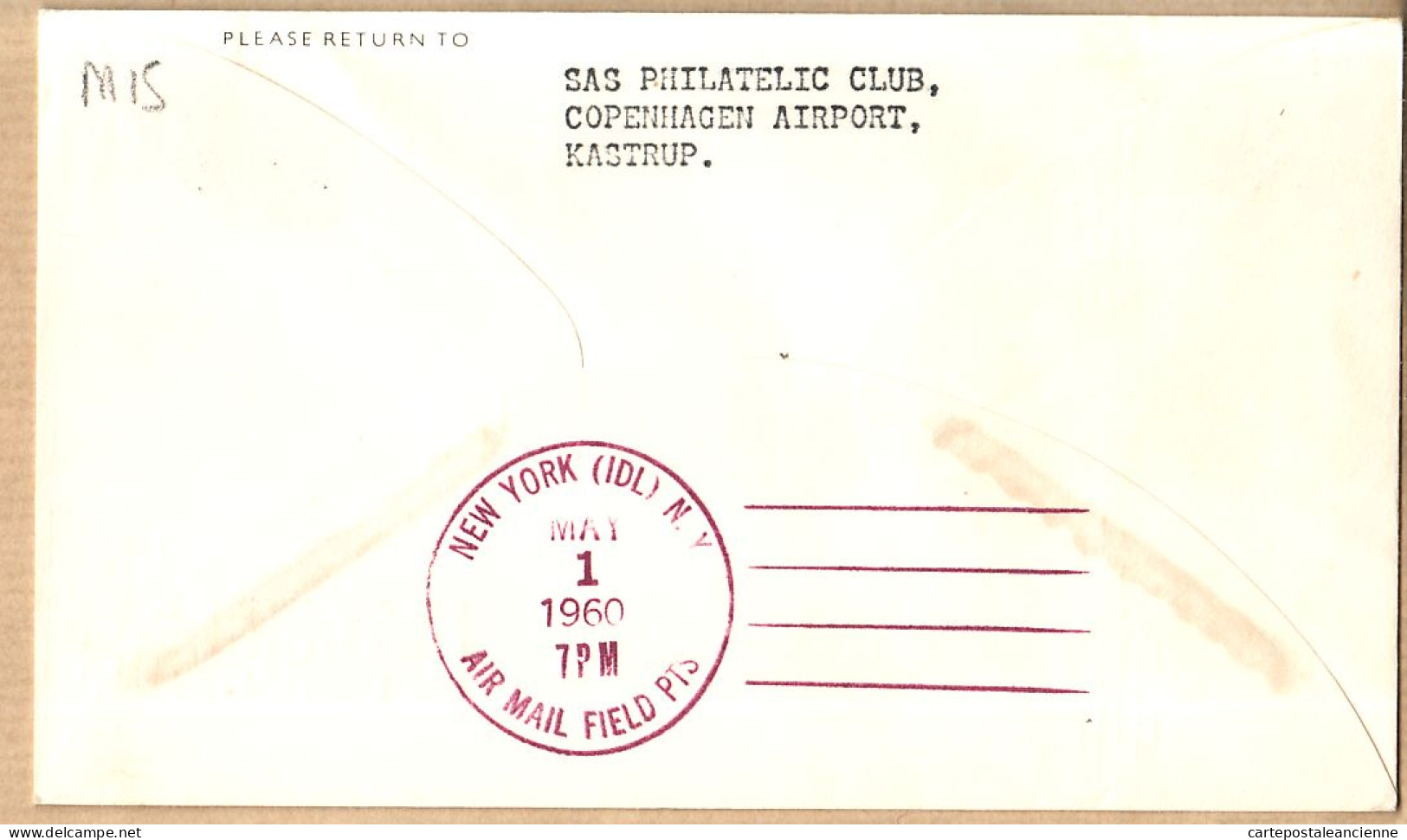 04523 / Danmark First SAS Jet Flight DC-8 DOUGLAS 1er Mai 1960 COPENHAGEN NEW-YORK 1er Vol COPENHAGUE Cpav - Lettres & Documents