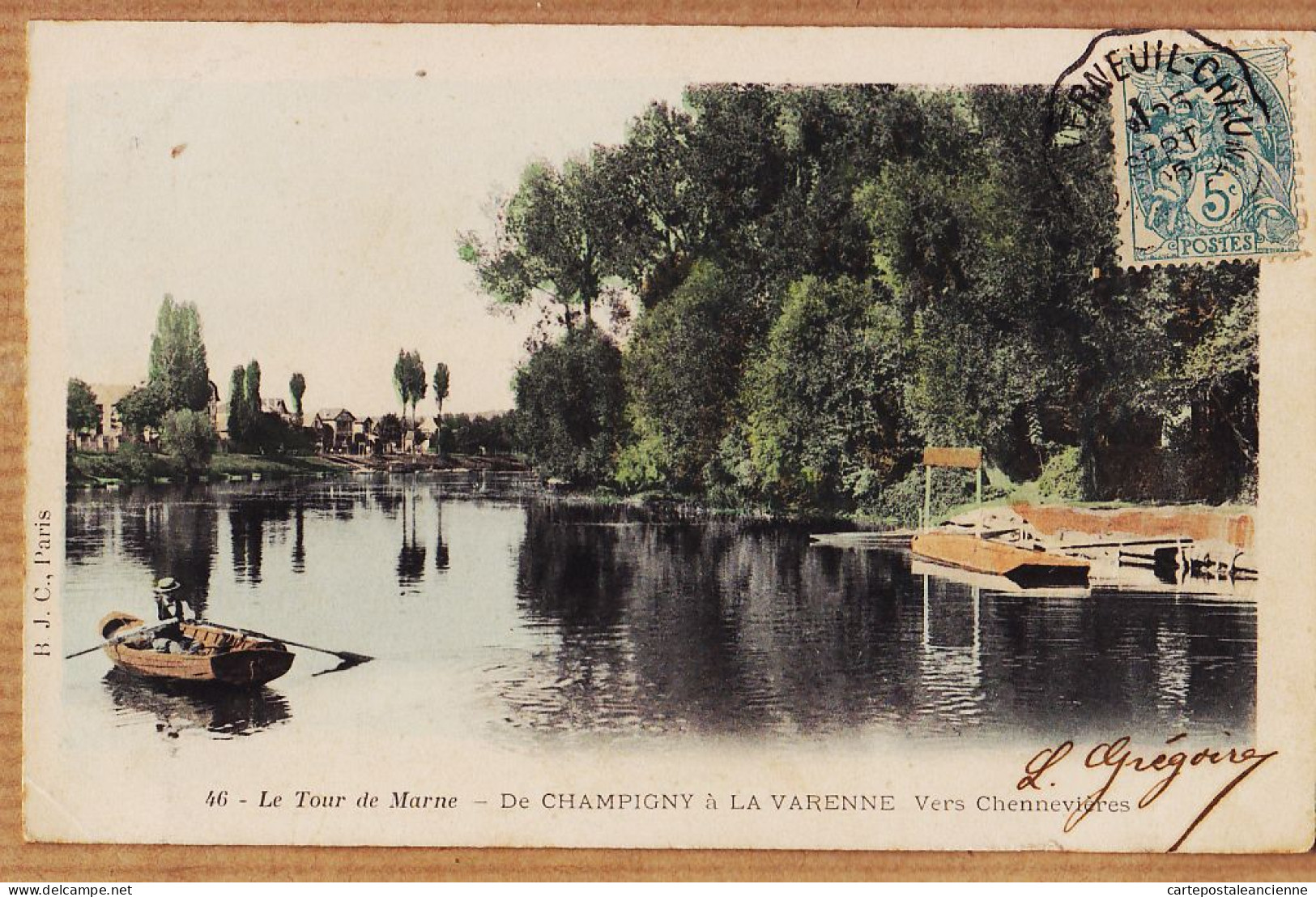 04936 / De CHAMPIGNY à LA VARENNE Vers CHENNEVIERES Val-de-Marne 1905s à DUCROS Rue N.D Nazareth  Paris-B.J.C 46 - Champigny Sur Marne