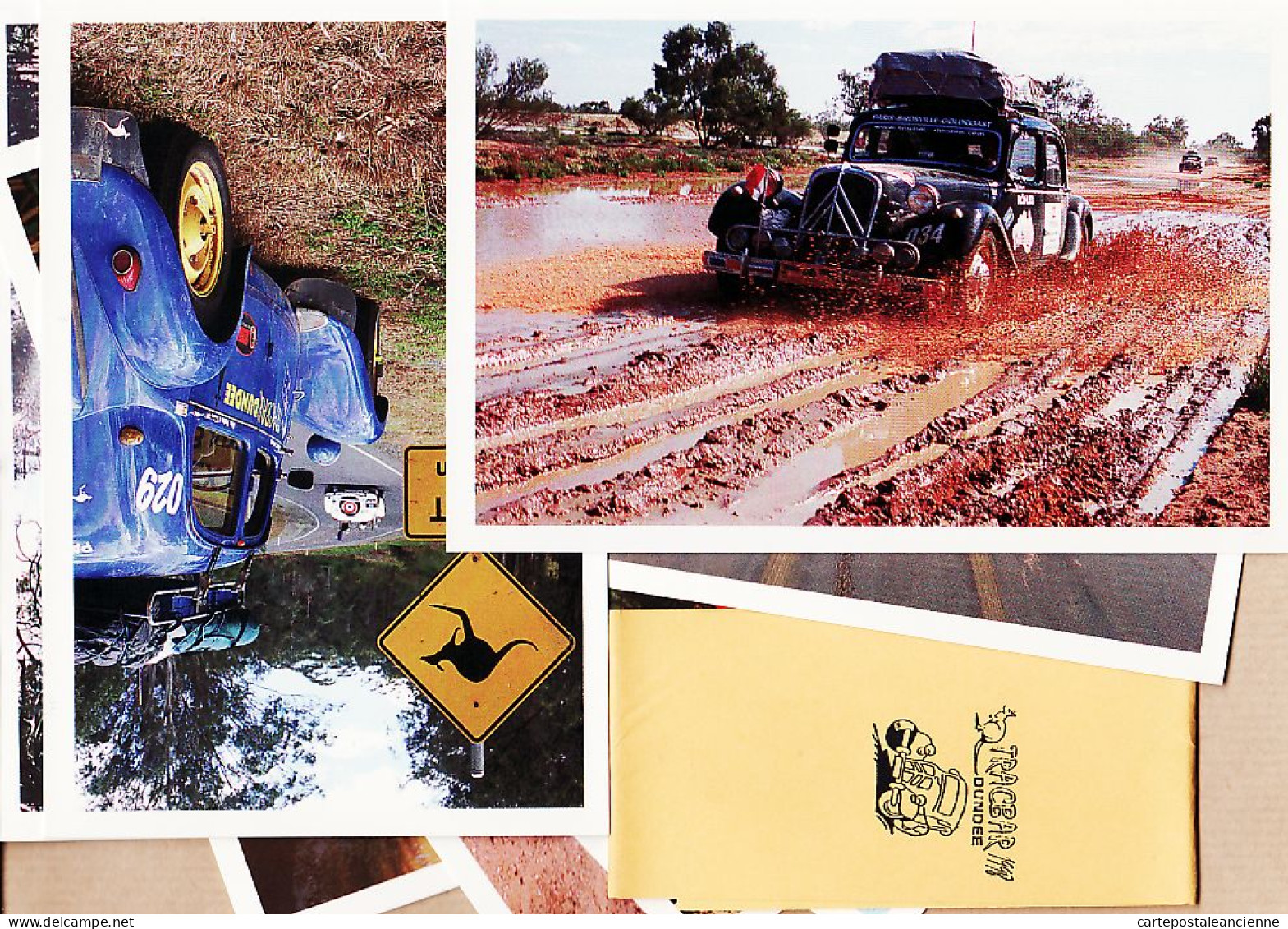 04820 / RARE Série Complète 8 CartePhoto TRACBAR Automobile TRACTION CITROEN 1er Rallye 1998 AUSTRALIE  - Autres & Non Classés