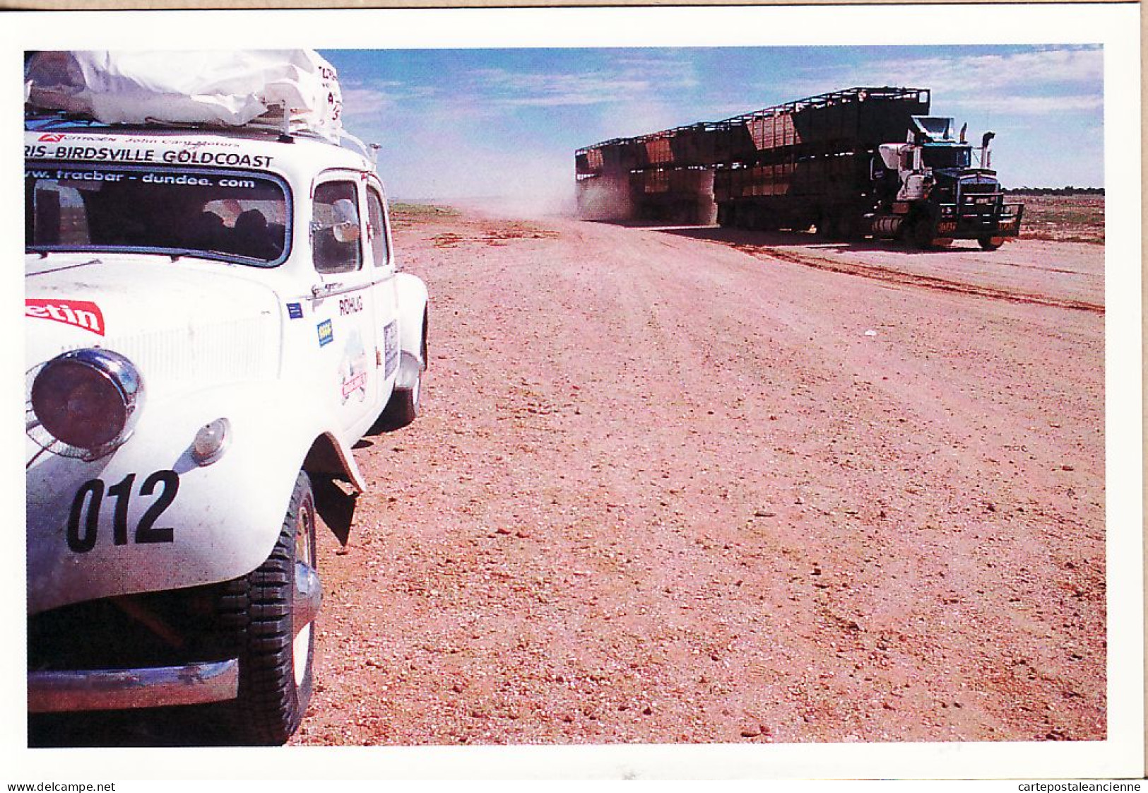 04820 / RARE série complète 8 CartePhoto TRACBAR automobile TRACTION CITROEN 1er Rallye 1998 AUSTRALIE 