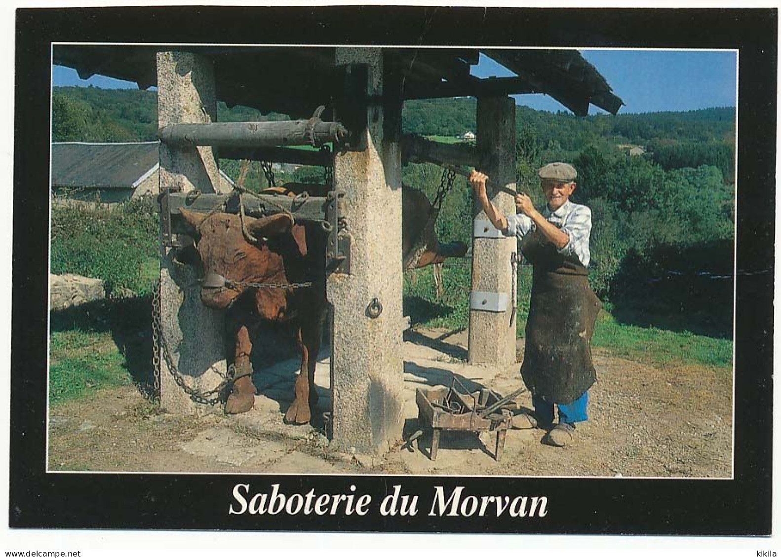 CPSM / CPM 10.5 X 15 SABOTIER (21) Travail Servant Autrefois à Ferrer Les Bœufs Saboterie Du Morvan Alain Marchand - Kunsthandwerk