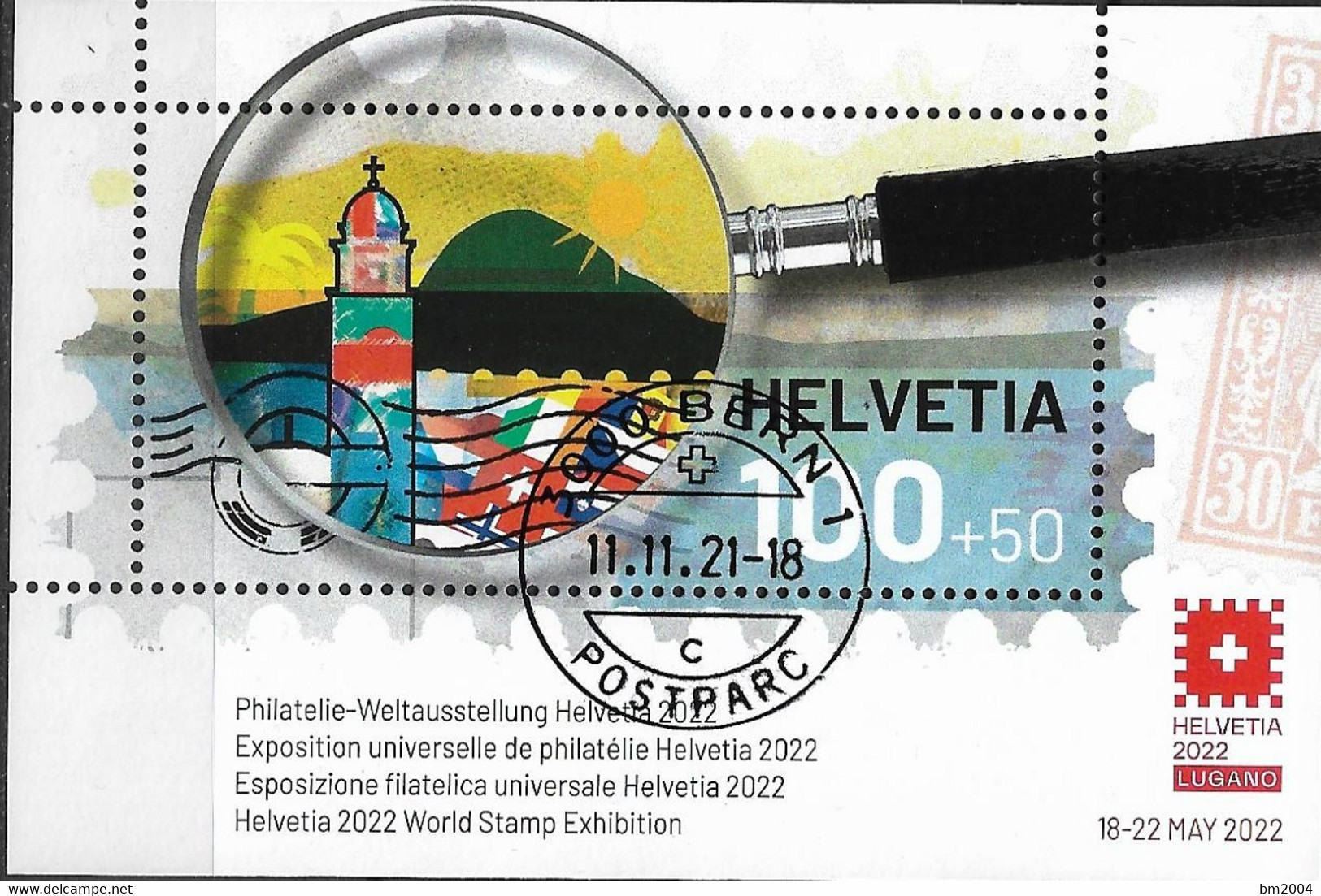 2021 Schweiz Mi. Bl. 77 FD-used      Philatelie-Weltausstellung Helvetia 2022. - Usati