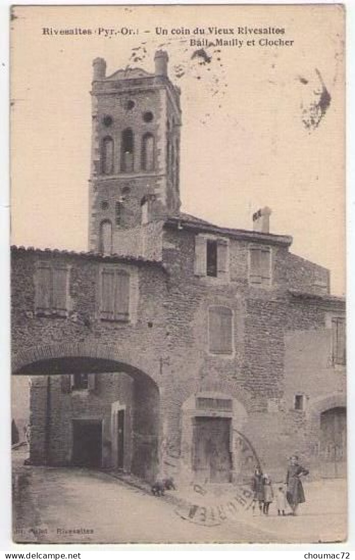 (66) 036, Rivesaltes, Pujol, Un Coin Du Vieux Rivesaltes, Bail Mailly Et Clocher - Rivesaltes