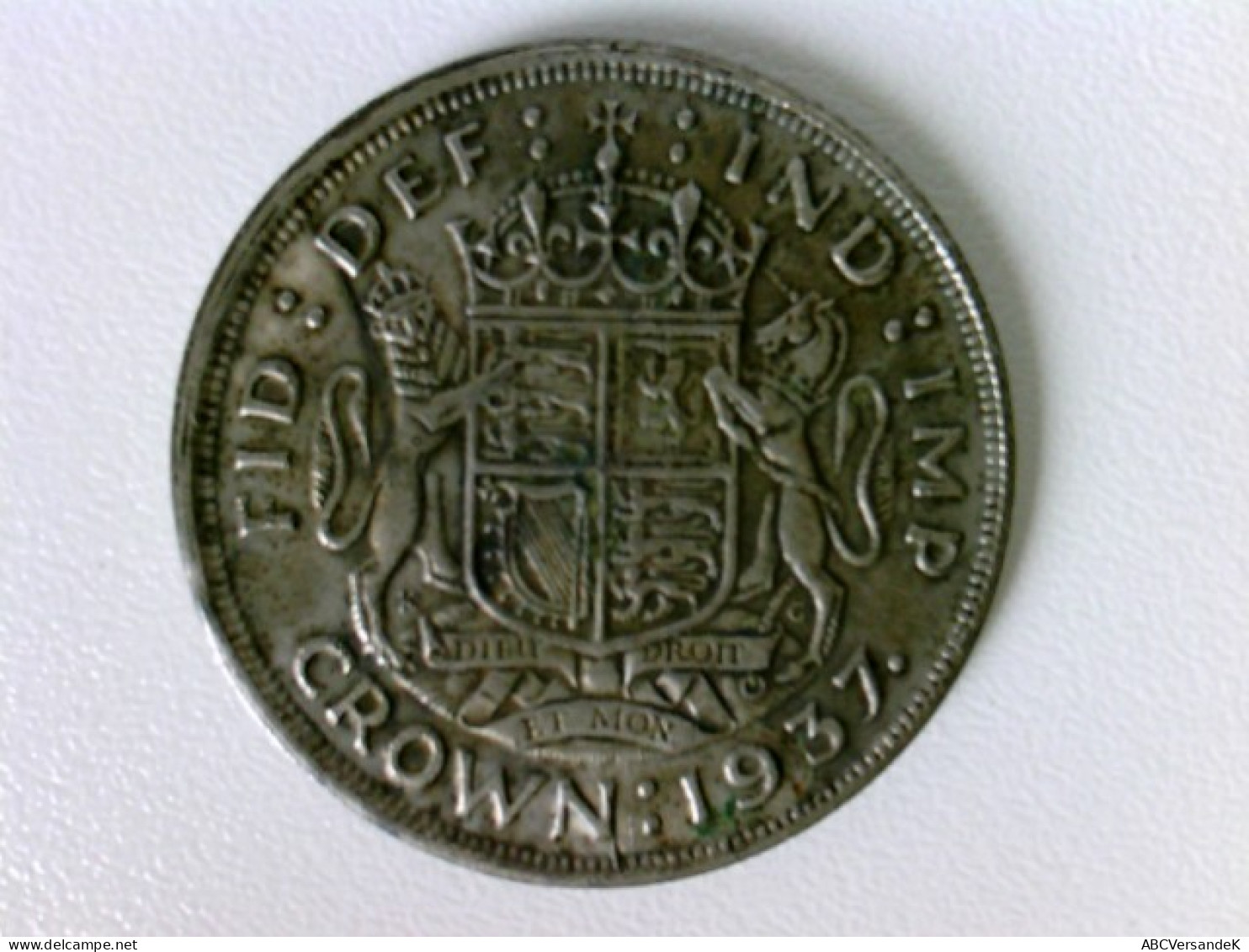 Münze: 1 Krone Georg IV (4), 1937, Silber, Löwe Und Einhorn - Numismatica