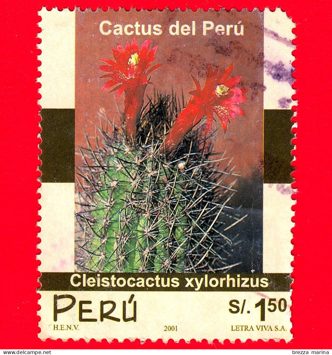 PERU - Usato - 2001 - Cactus - Fiori  - Cleistocactus Xylorhizus - 1.50 - Vedi ... - Peru