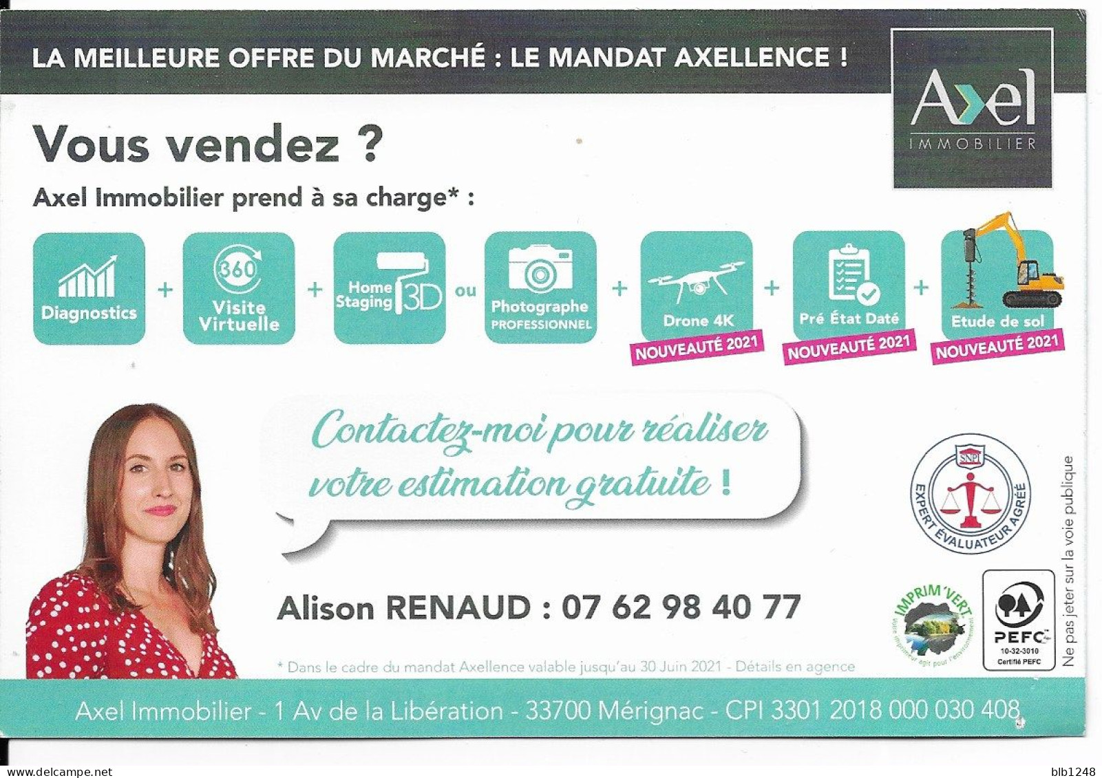 [33] Gironde > Merignac Maison Carré D' Arlac Carte Publicitaire Dessin - Merignac