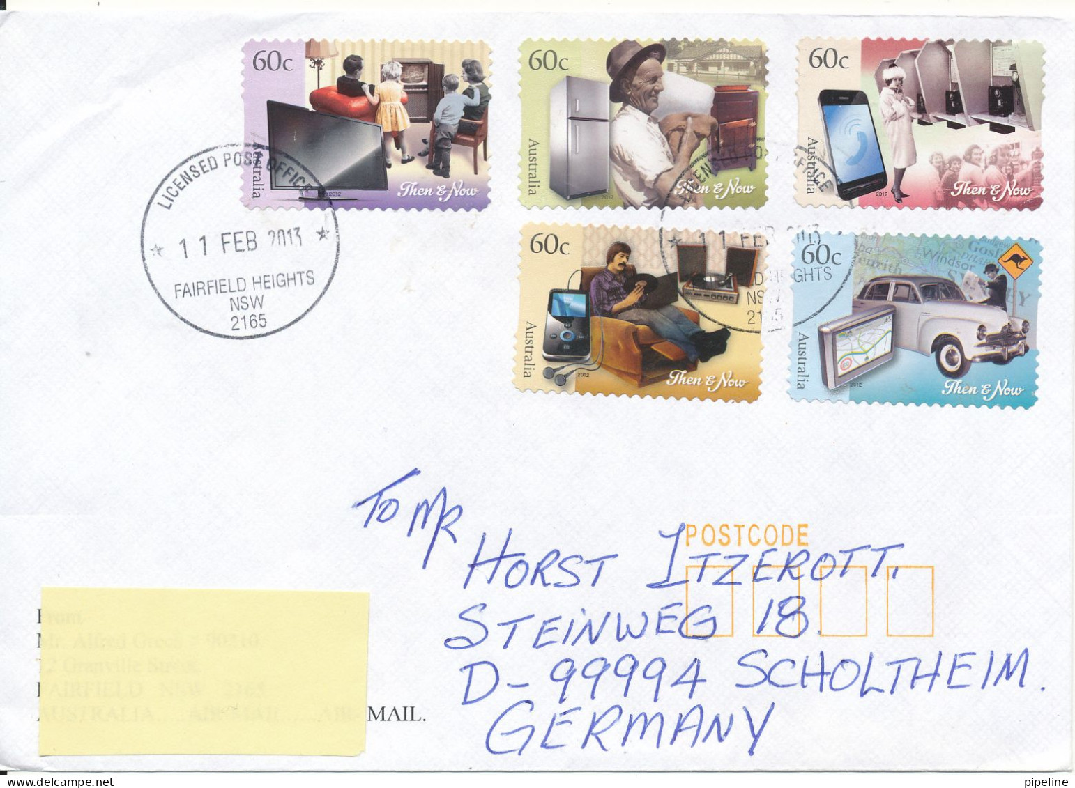 Australia Cover Sent Air Mail To Germany 11-2-2013 Topic Stamps Complete Set Of 5 - Lettres & Documents