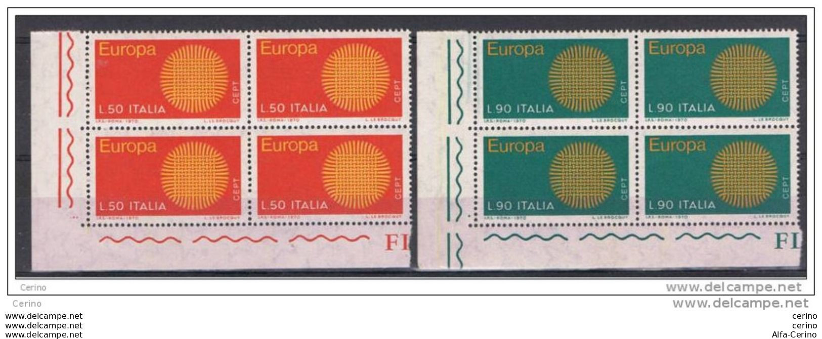 REPUBBLICA:  1970  EUROPA  CEPT  -  S. CPL. 2  VAL. BL. 4  N. -  SASS. 1122/23 - 1970