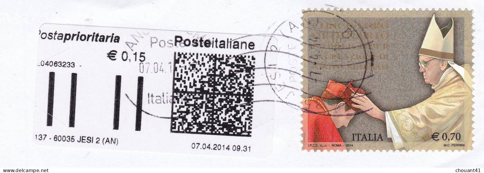 Consistoro Ordinario Complément Avec Vignette POSTE ITALIENNE 2014 - 2011-20: Poststempel
