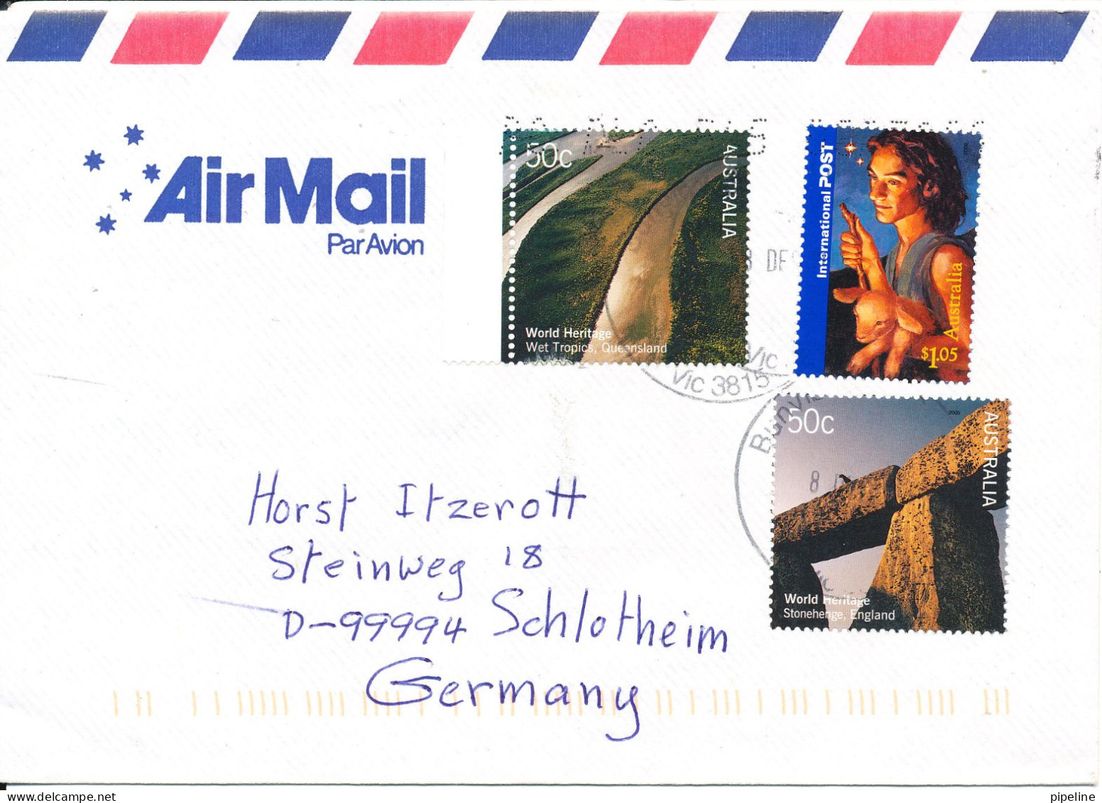 Australia Air Mail Cover Sent To Germany Topic Stamps - Brieven En Documenten