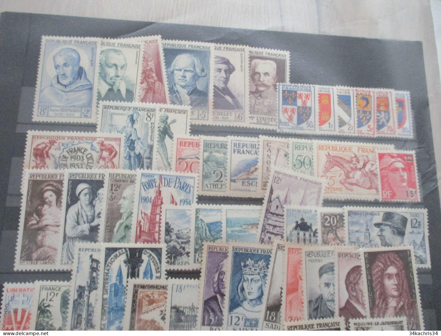 France Années 50 Collection De TP Neufs Sans Charnière Côte Important Paul Valéry, Renoir, Liautey..... - Colecciones Completas