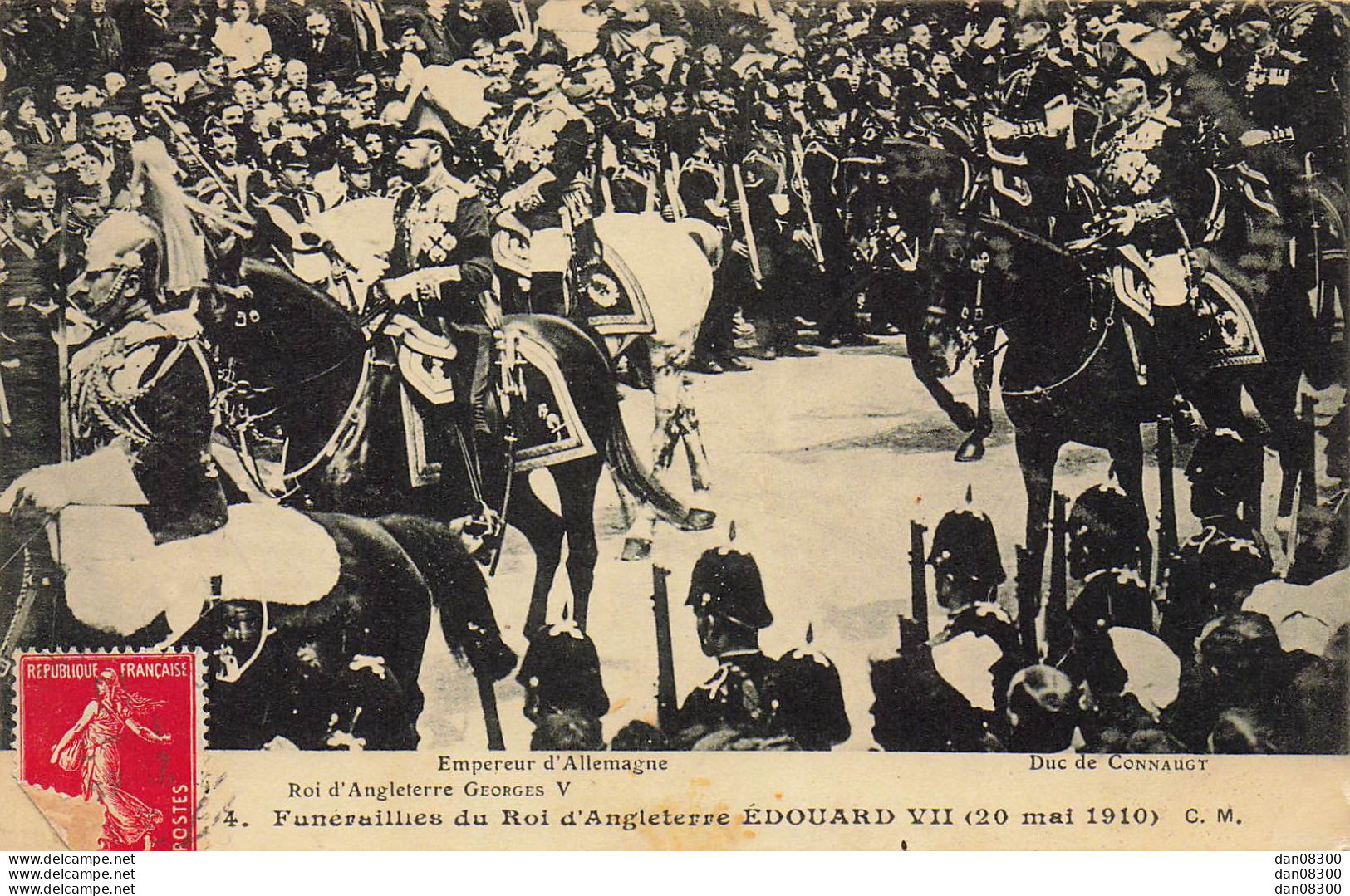 FUNERAILLES DU ROI D'ANGLETERRE EDOUARD VII 20 MAI 1910 EMPEREUR D'ALLEMAGNE ROI D"ANGLETERRE GEORGES V DUC DE CONNAUGT - Funerales