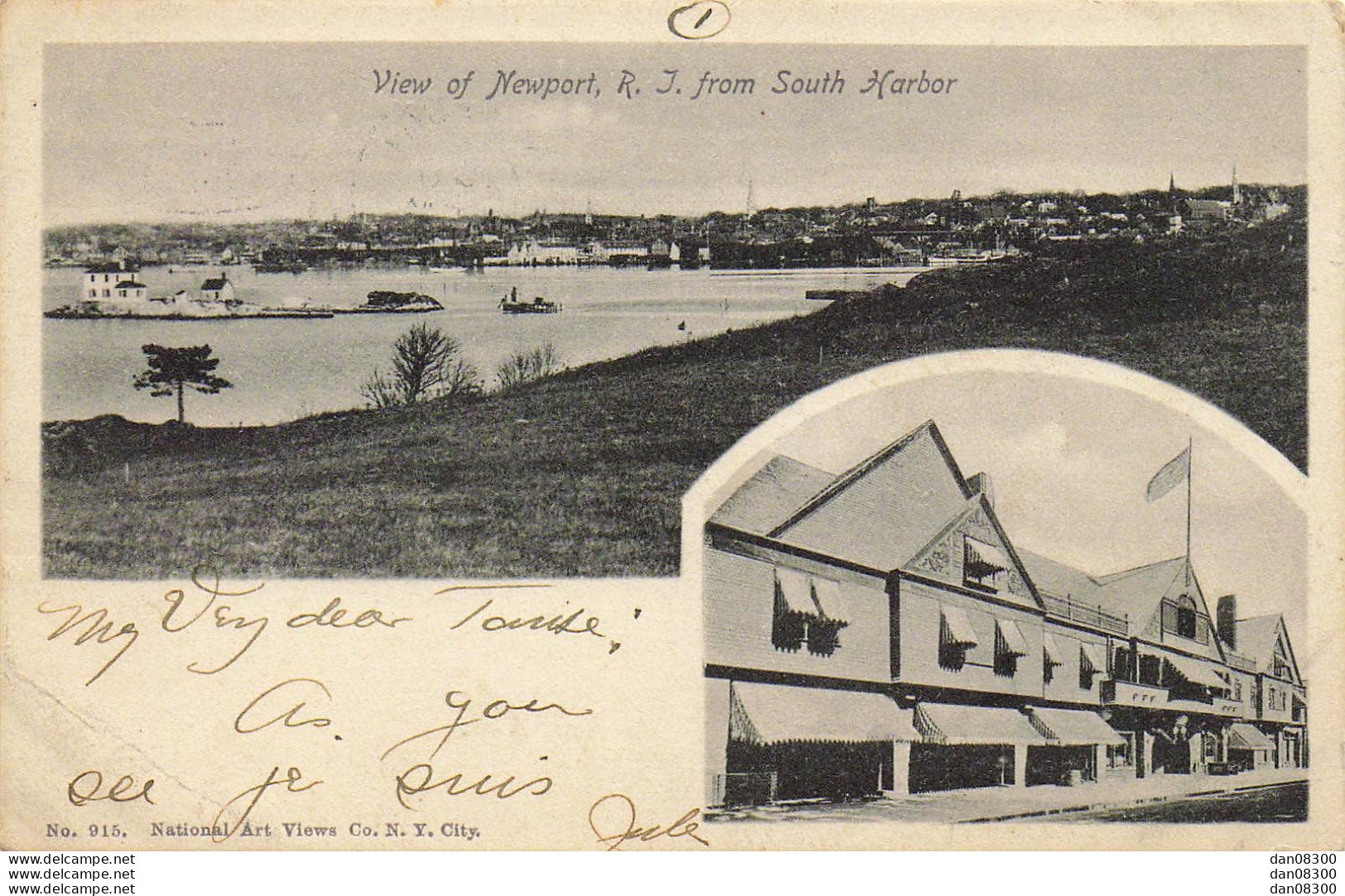 VIEW OF NEWPORT RHODE ISLAND FROM SOUTH HARBOR - Newport