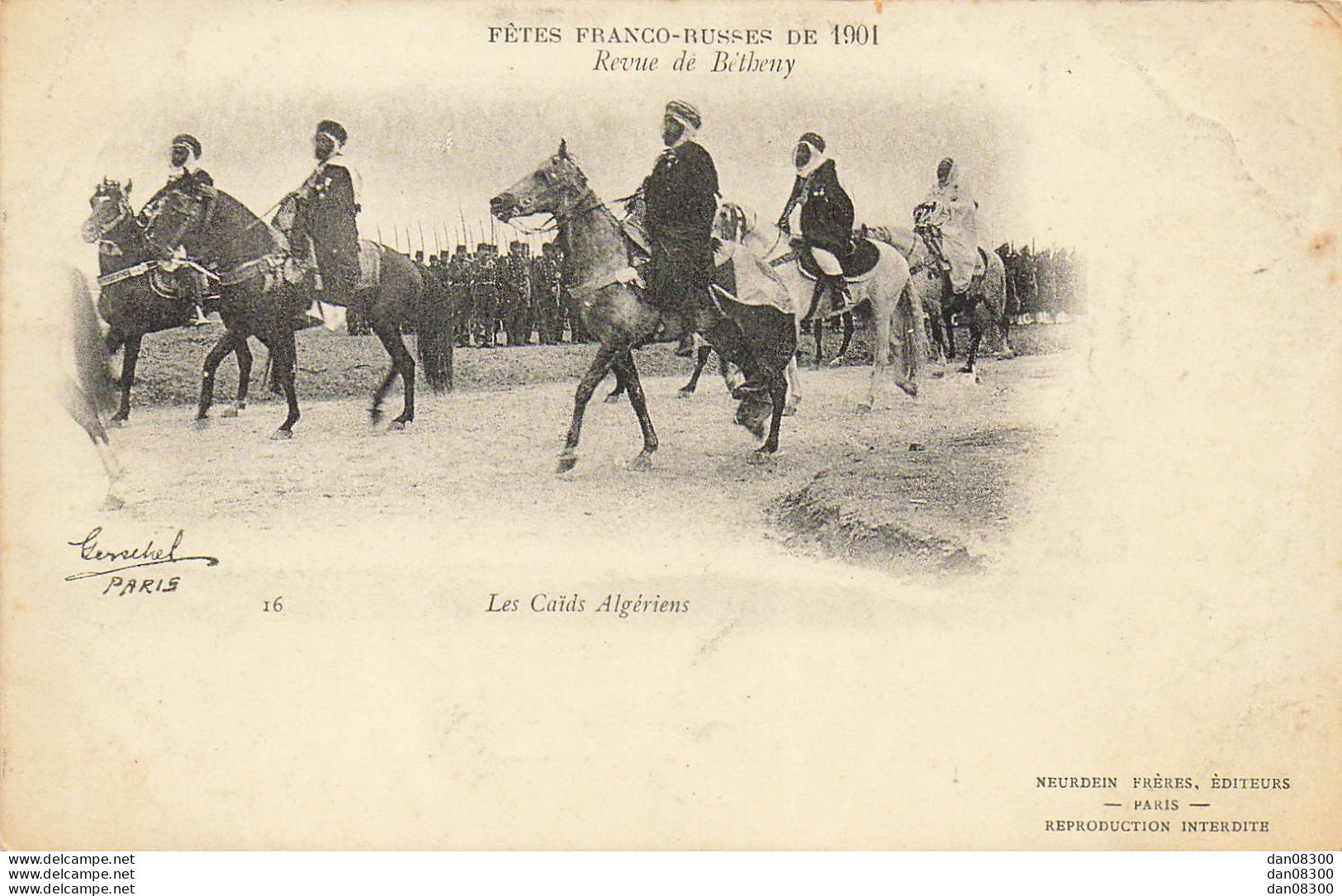 51 FETES FRANCO RUSSE DE 1901 REVUE DE BETHENY LES CAIDS ALGERIENS - Manöver