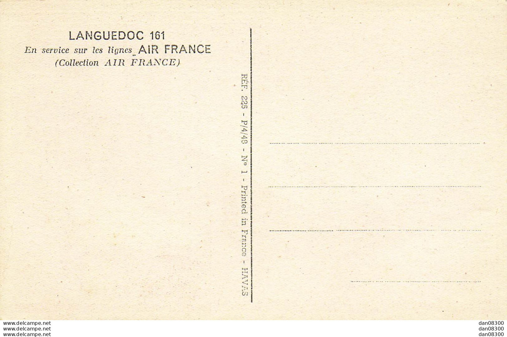 LANGUEDOC 161 EN SERVICE SUR LES LIGNES AIR FRANCE - 1946-....: Era Moderna