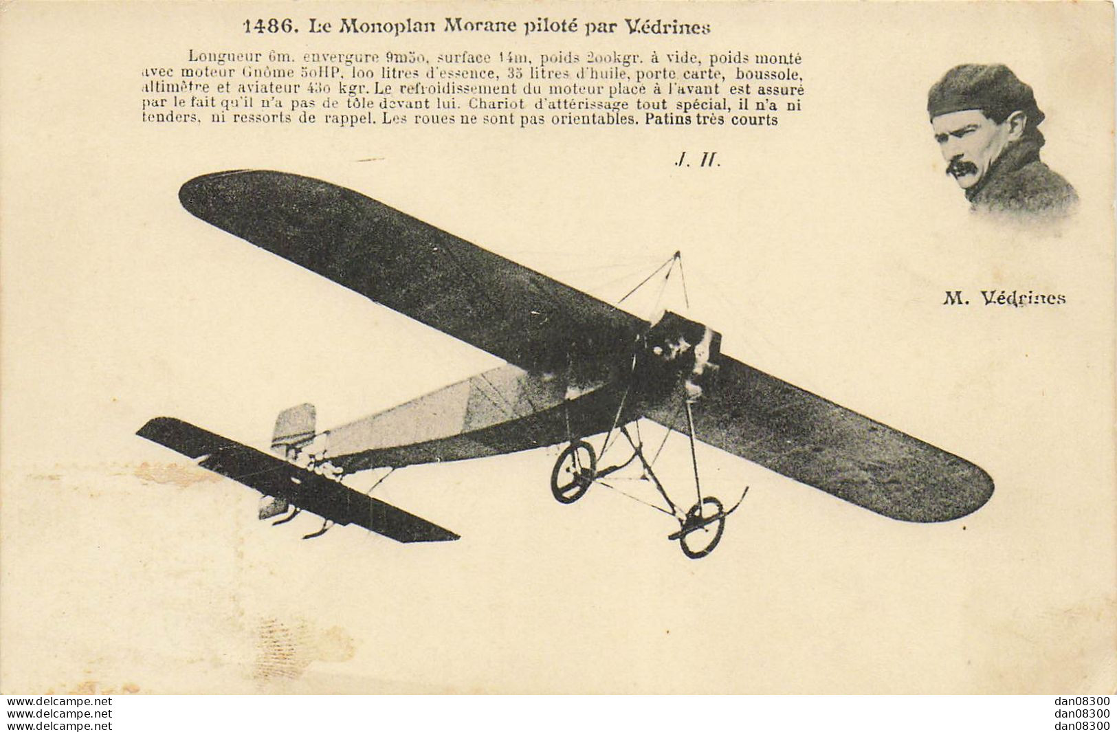 LE MONOPLAN MORANE PILOTE PAR VEDRINES - ....-1914: Precursori