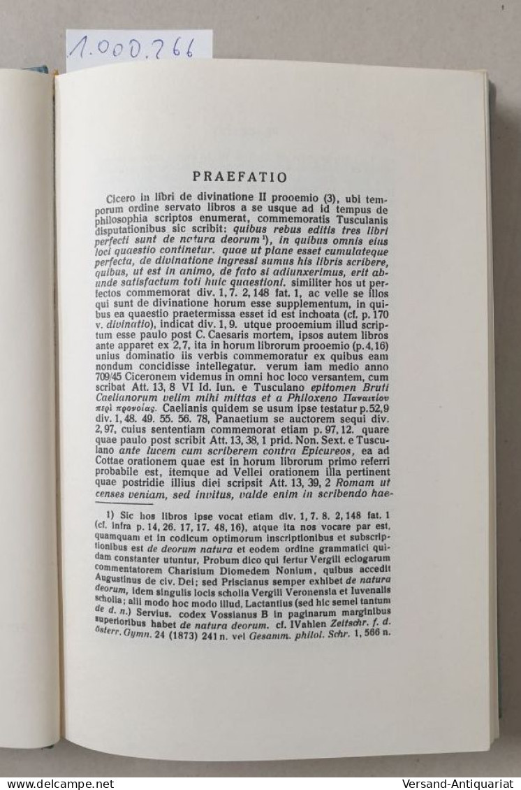 M. Tullius Cicero Fasc. 45 : De Natura Deorum : - Otros & Sin Clasificación