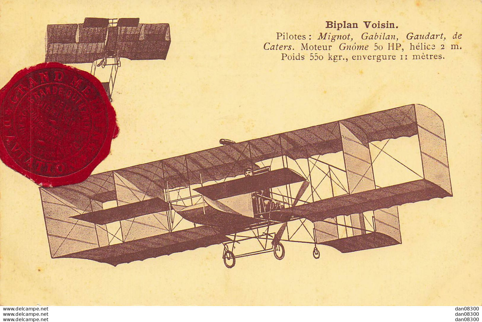 BIPLAN VOISIN CACHET DE CIRE DU MEETING - ....-1914: Precursori