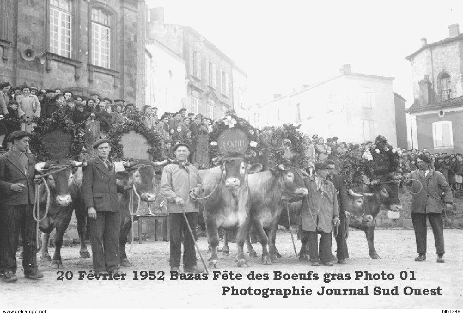 [33] Gironde > Bazas Fete Des Boeufs Gras 20 Février 1952 Photo 02 Reproduction  Photographie Journal Sud Ouest - Bazas