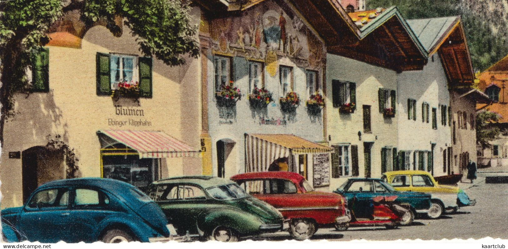 Mittenwald: VW 1200 KÄFER/COX, DKW 3=6, OPEL OLYMPIA REKORD, BMW 700 CS, GLAS ISAR, MOTORROLLER - (Deutschland) - Voitures De Tourisme