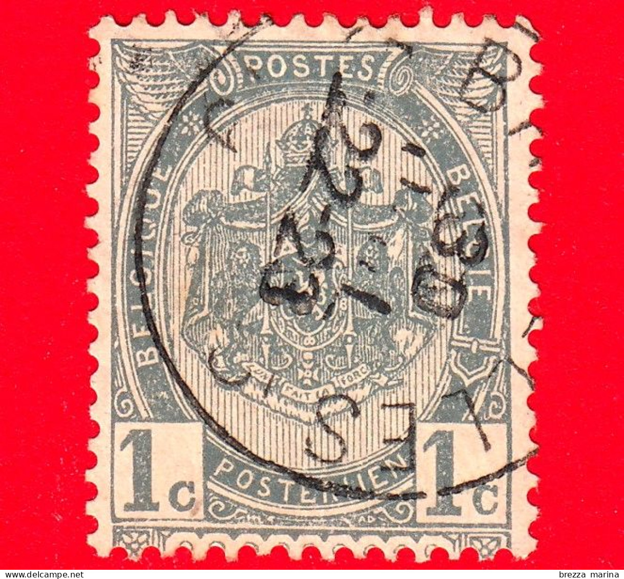 BELGIO - Usato - 1907 - Stemmi Araldici - Coat Of Arms - 1 - 1893-1907 Armarios