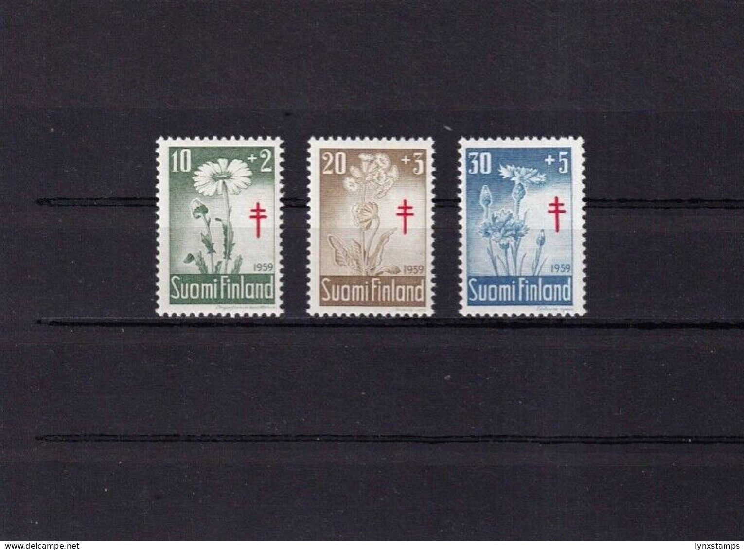 G022 Finland 1959 The Prevention Of Tuberculosis - Flowers CV$10 - Neufs