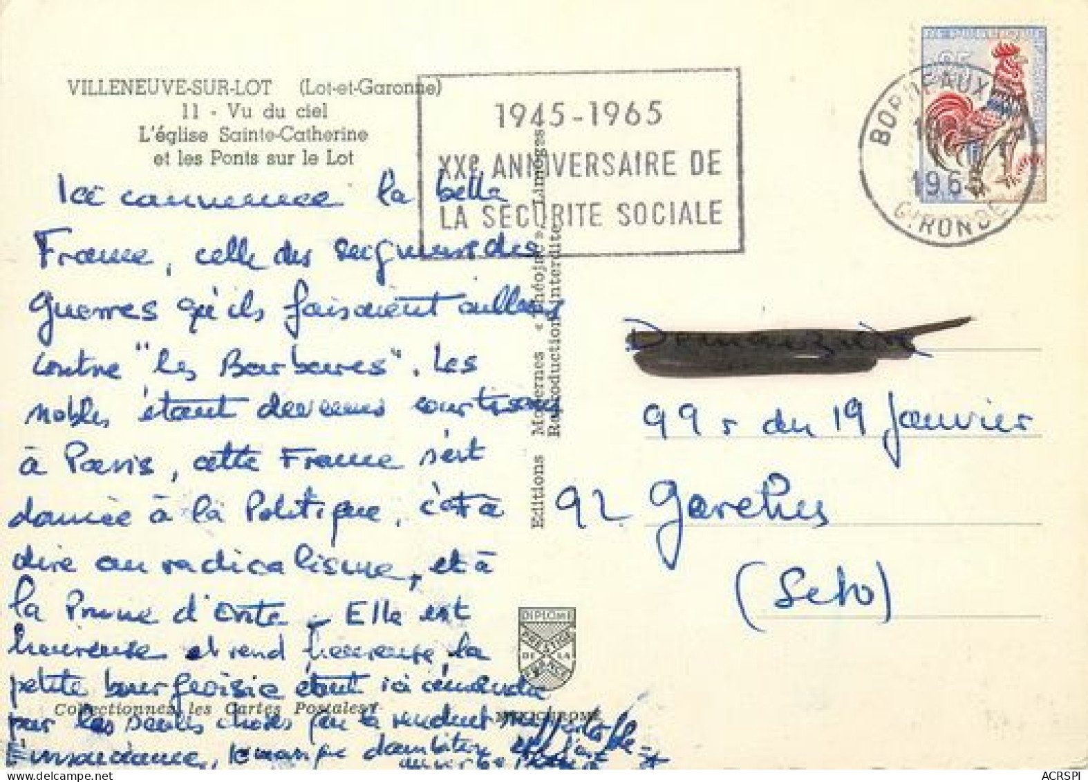 VILLENEUVE SUR LOT   Vue Aerienne   14   (scan Recto-verso)MA2111Ter - Villeneuve Sur Lot