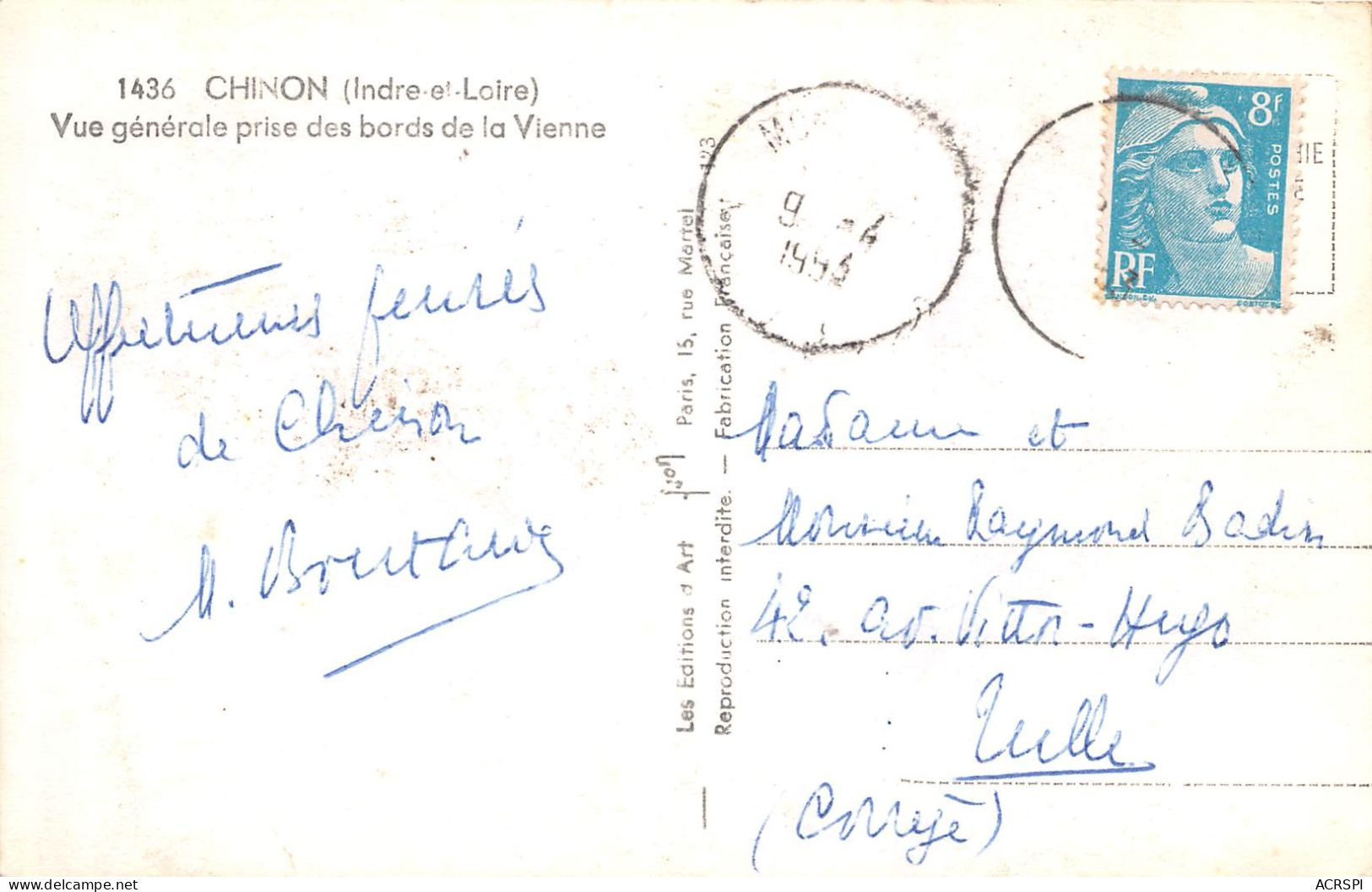 CHINON Vue Generale Prise Des Bords De La Vienne 22(scan Recto-verso) MA2101 - Chinon