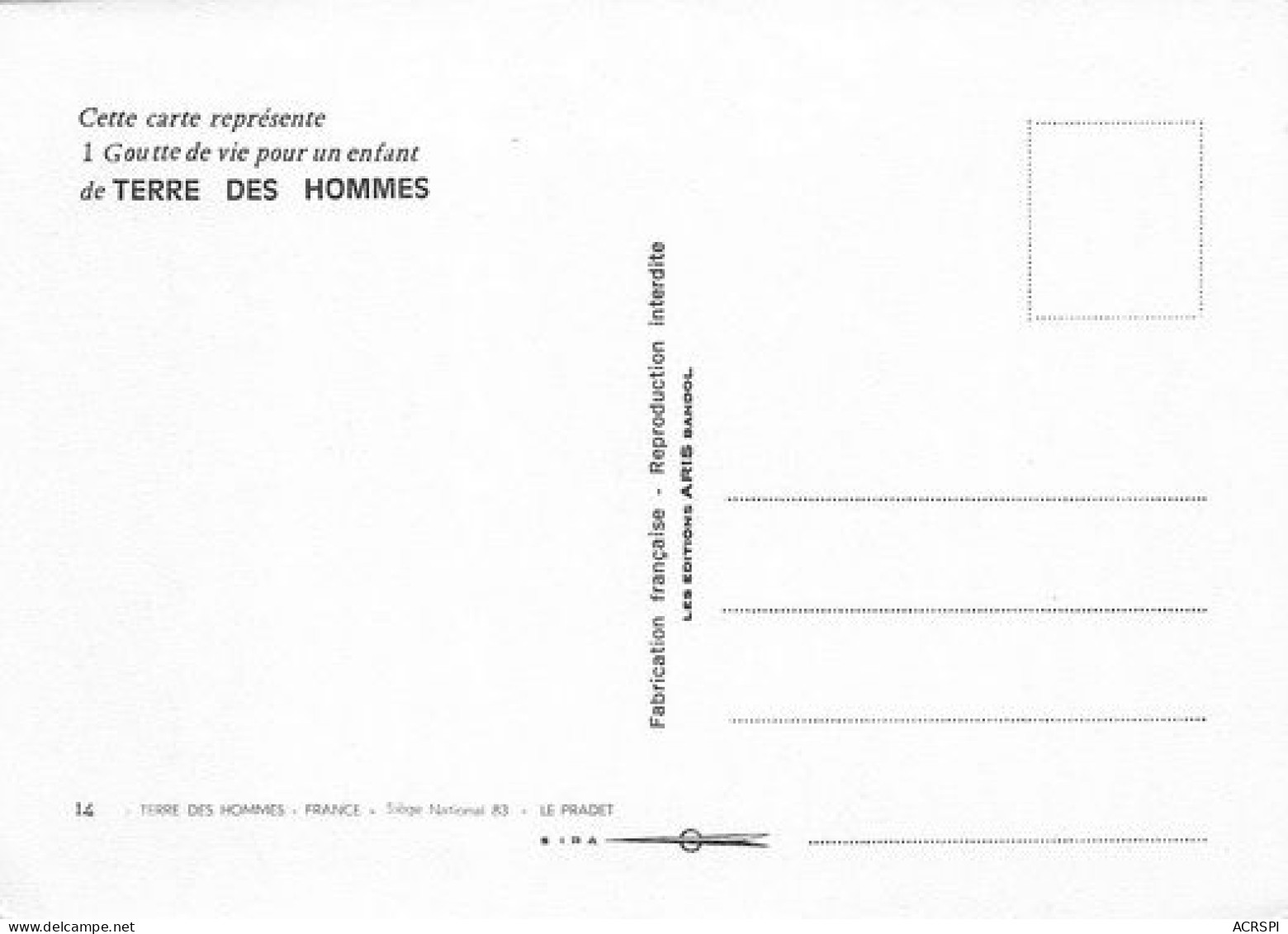 LE PRADET Terre Des Hommes Une Goutte De Vie 16 (scan Recto Verso)MA2100BIS - Le Pradet