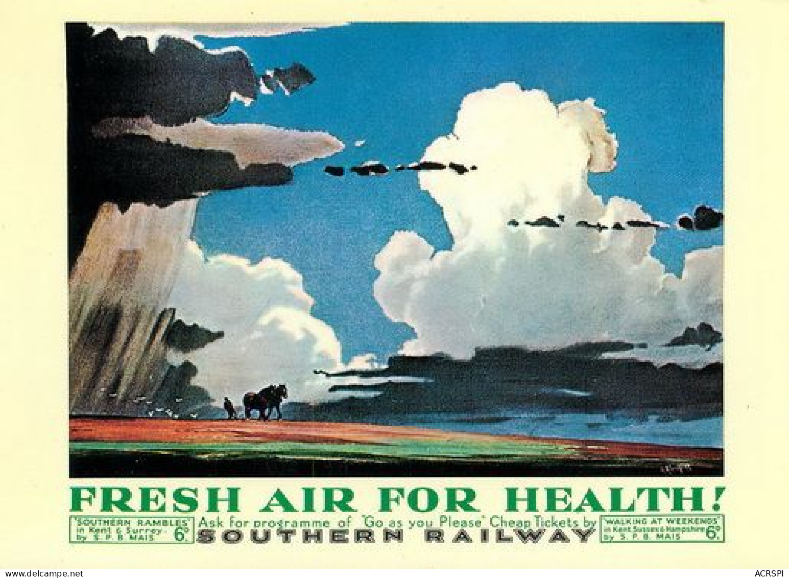 Southern Railway Fresh Air For Health Train Locomotive Rail  14   (scan Recto-verso)MA2174Bis - Trains