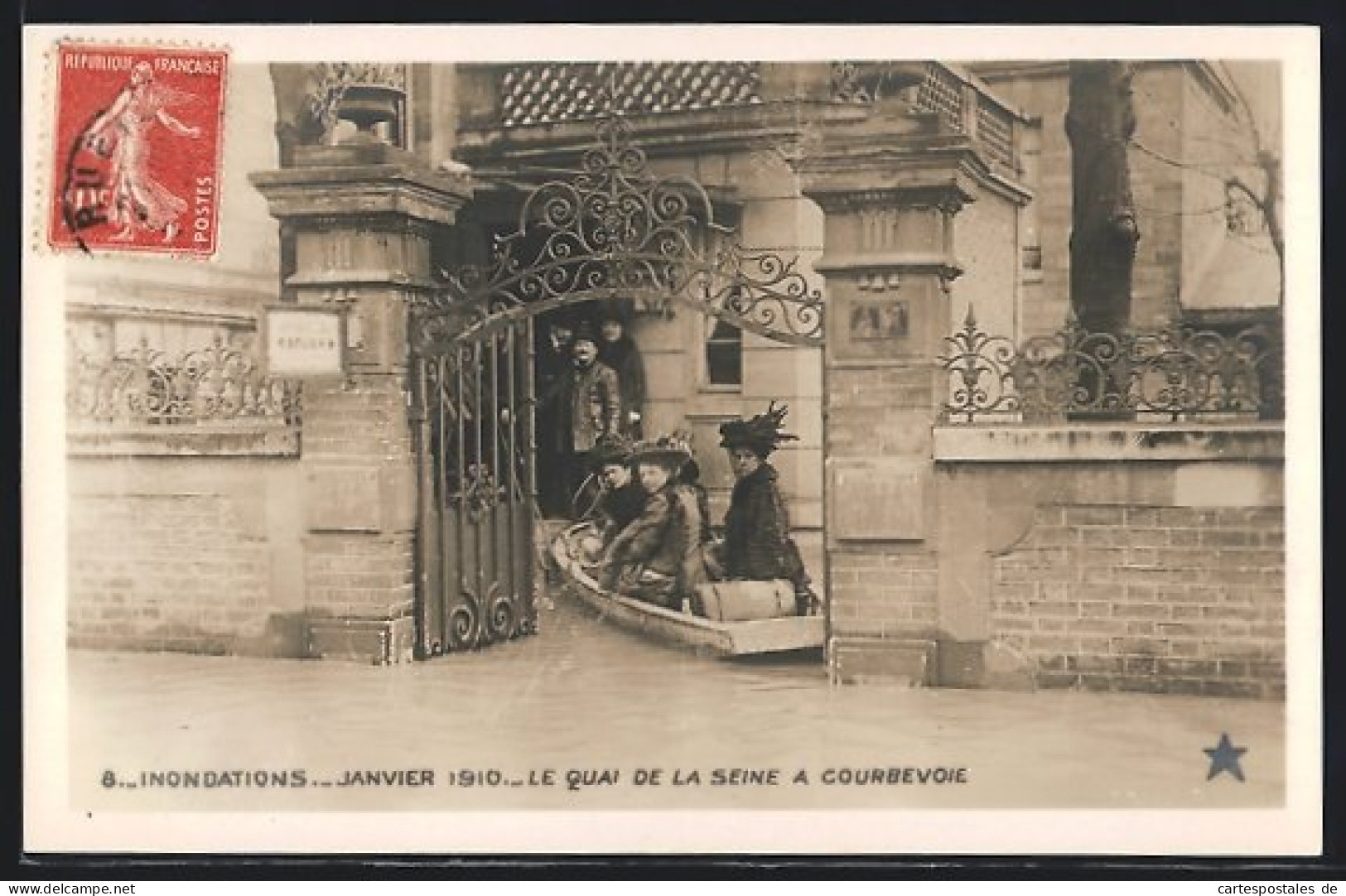 AK Courbevoie, Inondations Janvier 1910, Le Quai De La Seine  - Überschwemmungen