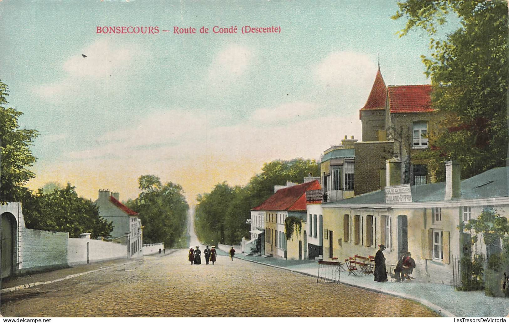 FRANCE - Bonsecours - Vue Sur La Route De Condé ( Descente) - Colorisé - Carte Postale Ancienne - Bonsecours