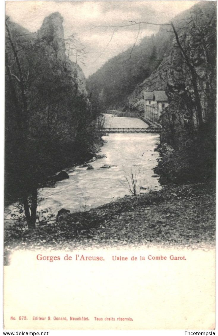 CPA Carte Postale Suisse Noiraigue Gorges De L'Areuse  Usine De La Combe Garot 1904 VM79034 - Val-de-Travers