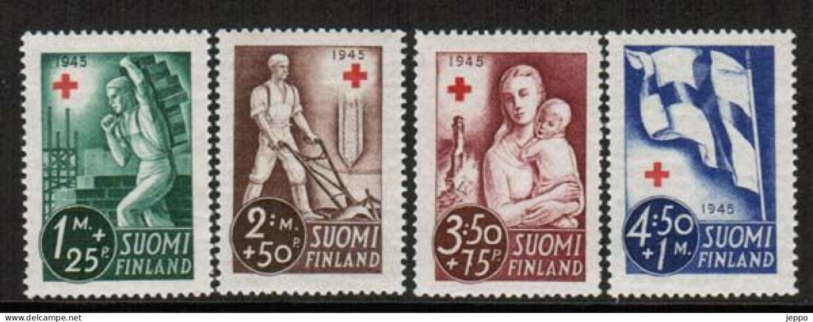 1945 Finland, Red Cross Complete Set **. - Neufs