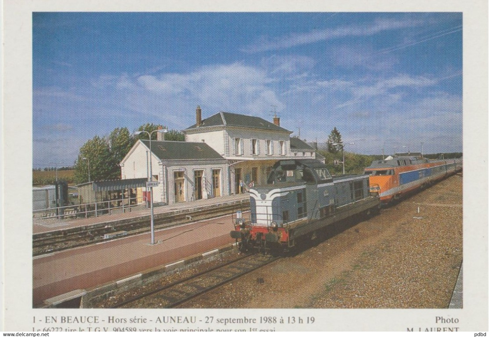 TGV 23 . Auneau . 27 09 1988 . Sud-Est . Beauce . Tracté Pour Son 1er Assai . N° 904589 . - Trains