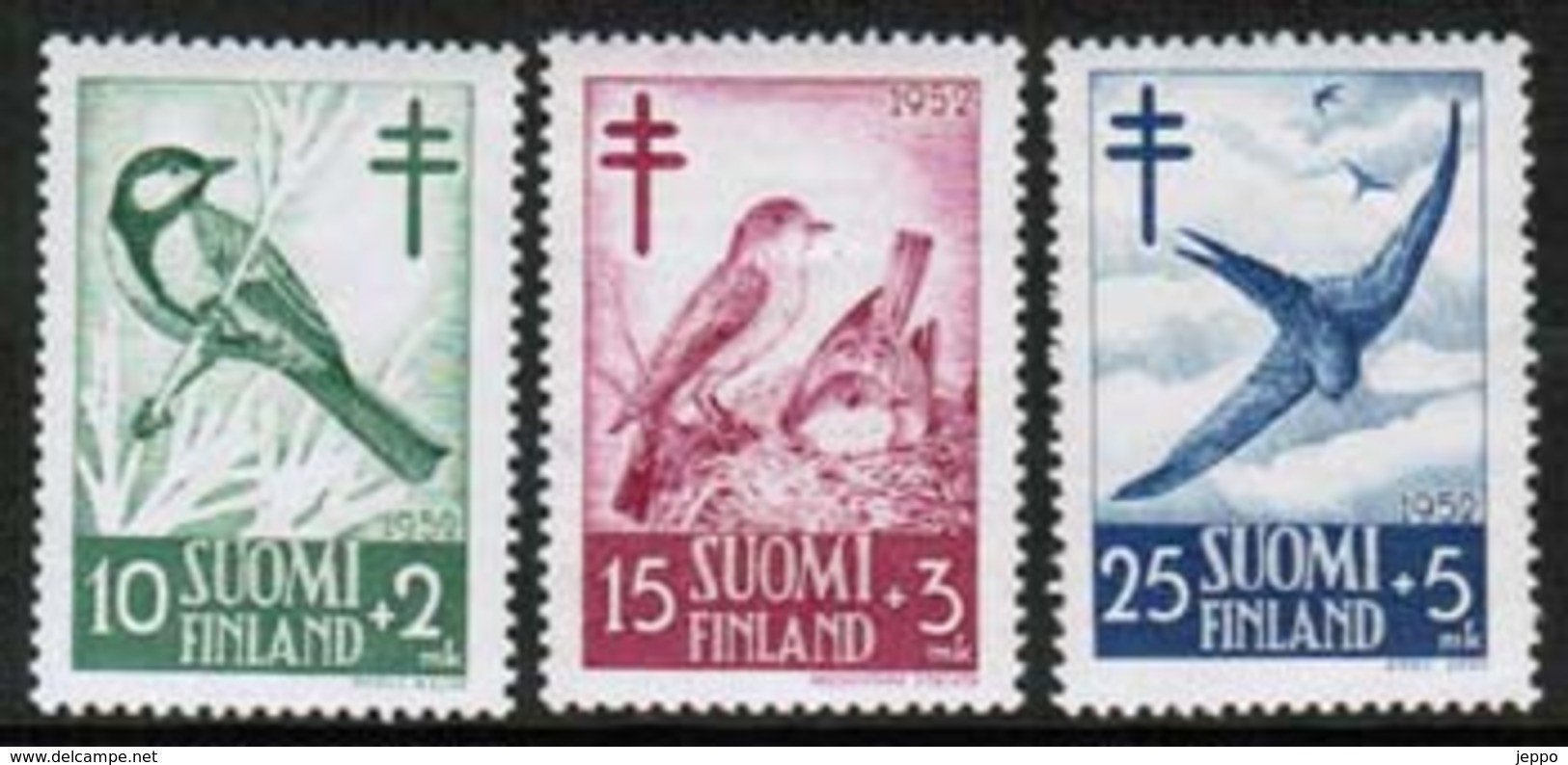 1952 Finland Birds, Antiub., Full Set  **. - Ungebraucht