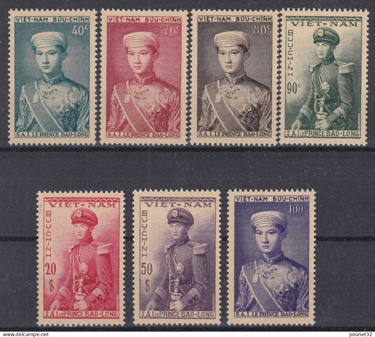 TIMBRE VIETNAM SERIE PRINCE BAO-LONG N° 22/28 NEUVE ** GOMME SANS CHARNIERE - Vietnam