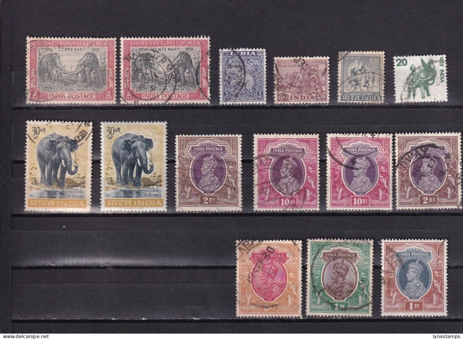 SA03 India Various Stamps With Elephants - Eléphants