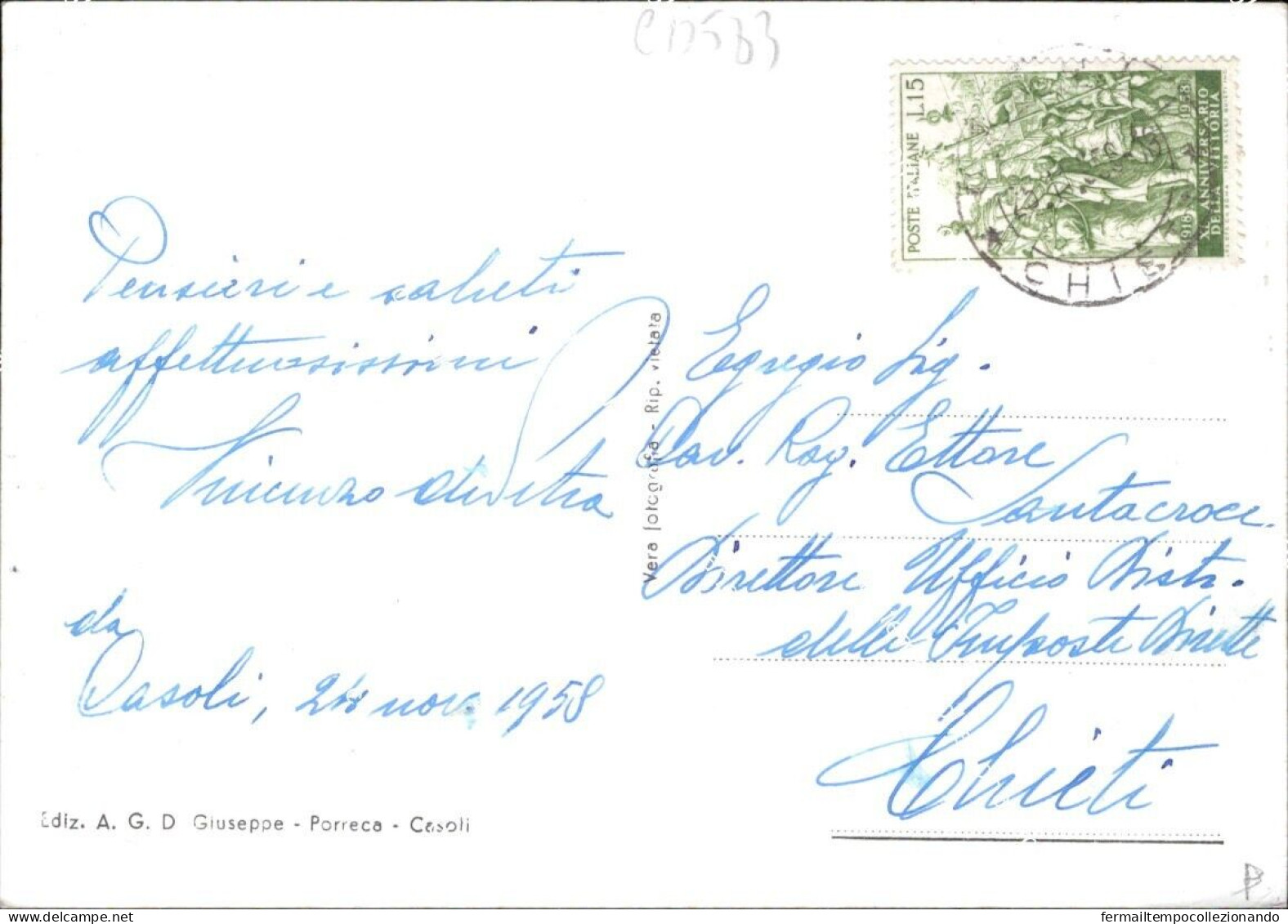 Cd583 Cartolina Casoli Largo S.nicola Provincia Di Chieti Abruzzo - Chieti