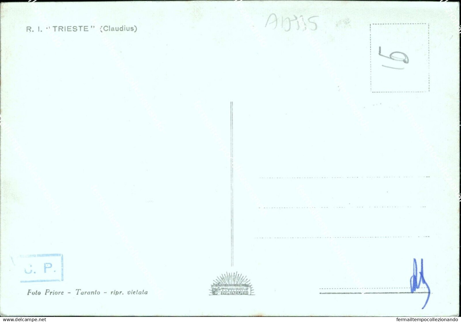 Ad935 Cartolina Marina Militare Regio Incrociatore Trieste - Guerre