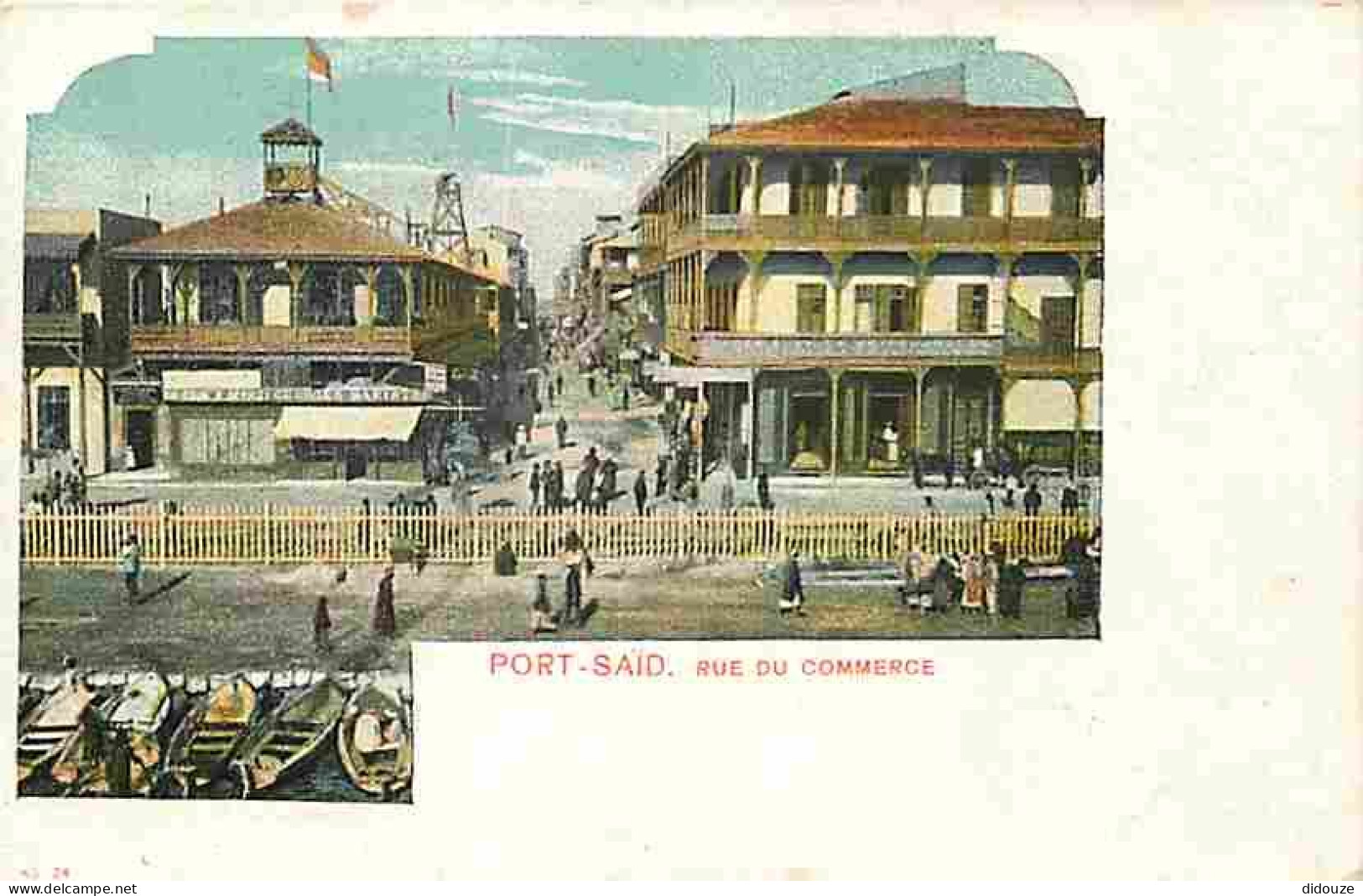 Egypte - Port Said - Rue Du Commerce - Animée - Colorisée - CPA - Voir Scans Recto-Verso - Puerto Saíd