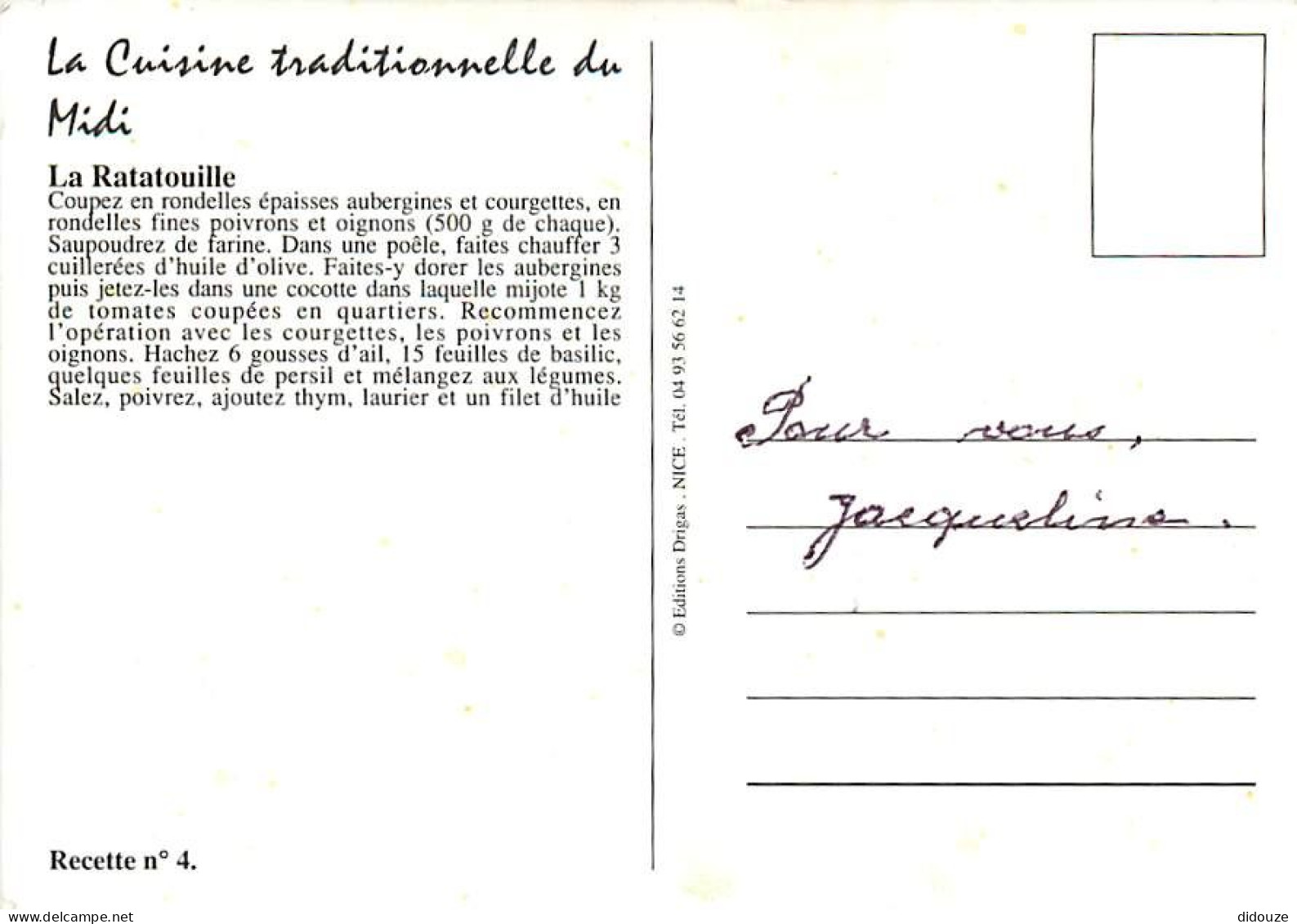 Recettes De Cuisine - Ratatouille - Gastronomie - CPM - Voir Scans Recto-Verso - Recettes (cuisine)