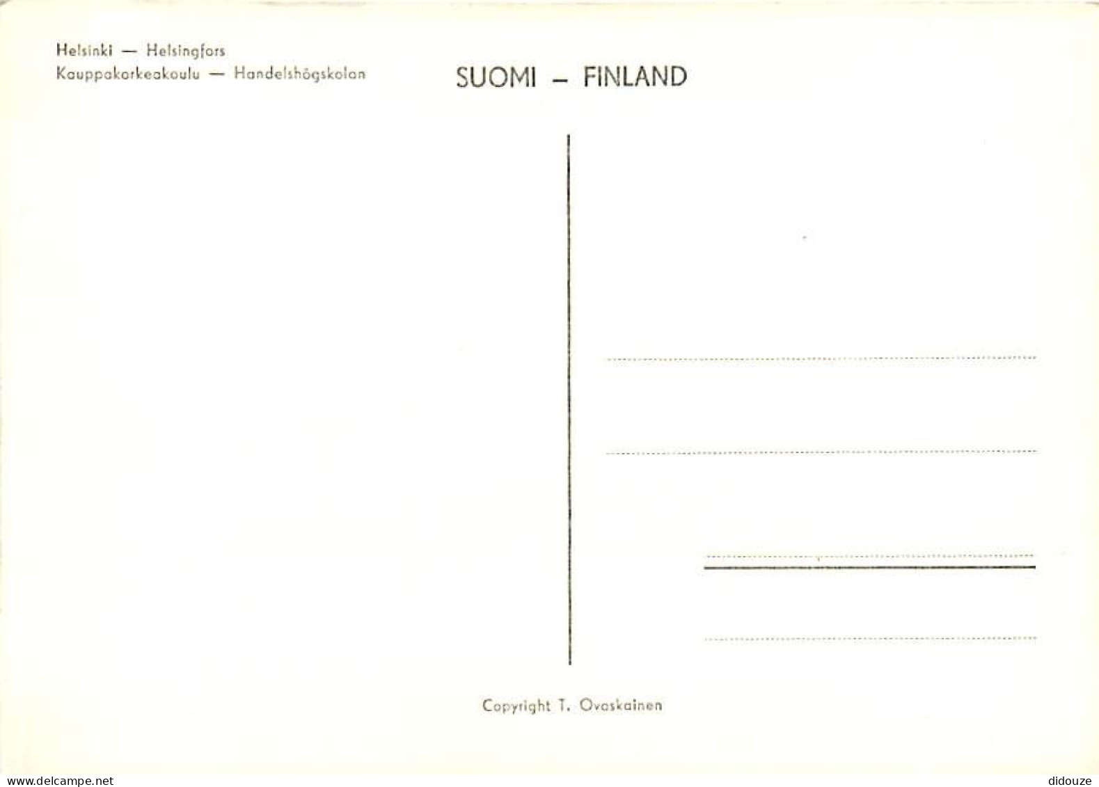 Finlande - Helsinki - Kauppakorkeakoulu — Handelshôgskolan - CPM - Carte Neuve - Voir Scans Recto-Verso - Finnland