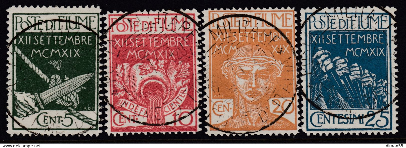 Italy - FIUME - Sassone N.127-130  - Cat. 200 Euro - Usato - Serie Completa - Fiume