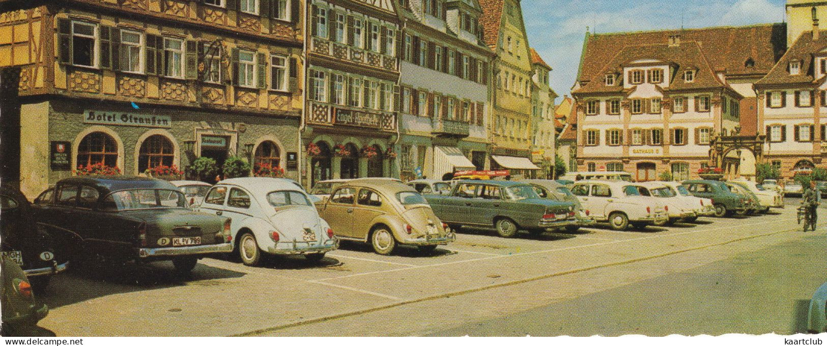 Bad Mergentheim: OPEL REKORD P1, VW 1200 KÄFER/COX, MERCEDES W111, W105, FORD TAUNUS 17M P3 - Marktplatz (Deutschland) - Passenger Cars