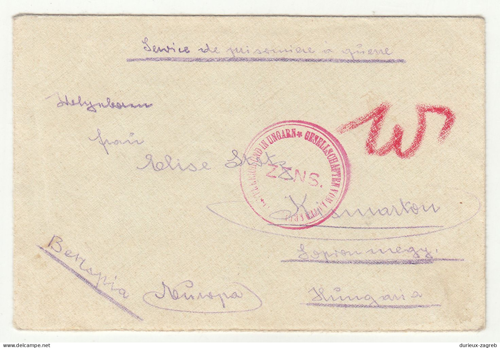 WWI POW Letter Posted 1914 To Hungary - Irkutsk Military Censored B240401 - Cartas & Documentos