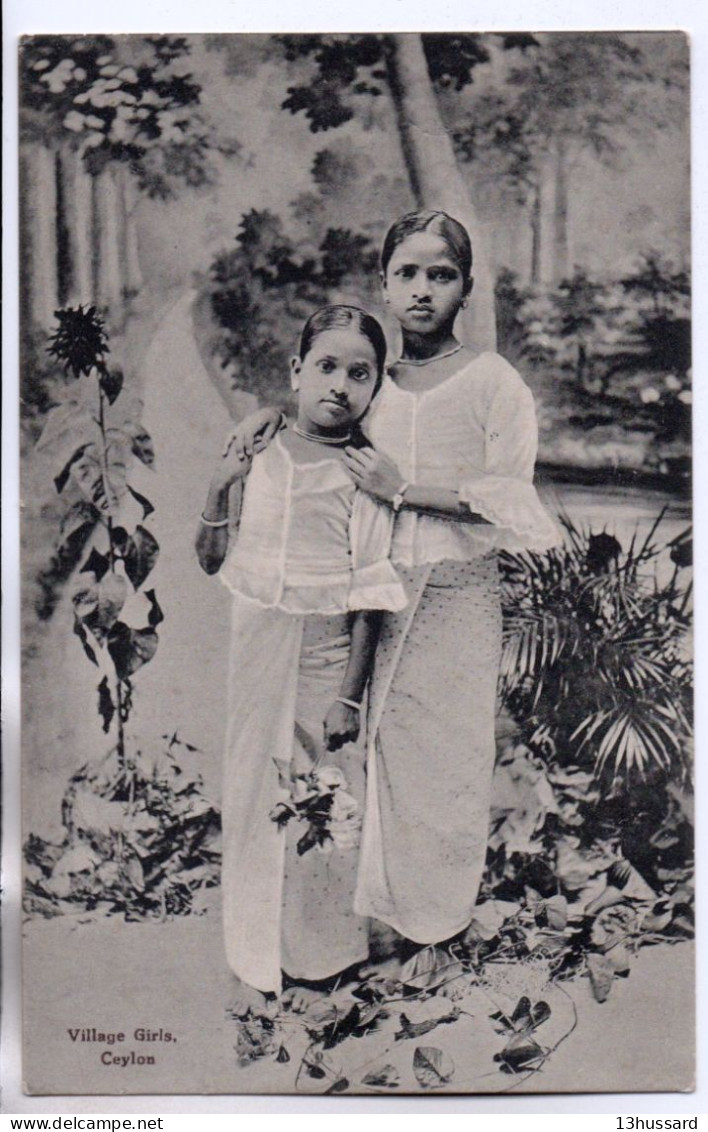 Carte Postale Ancienne Ceylan - Village Girls - Sri Lanka (Ceylon)