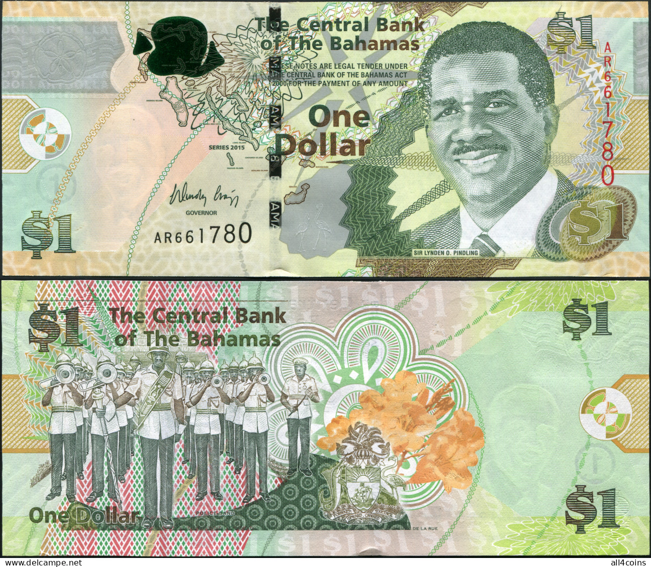 Bahamas 1 Dollar. 2015 Unc. Banknote Cat# P.71Aa - Bahamas